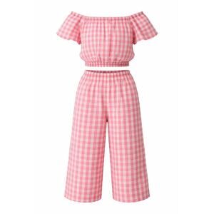 Zara Girls Pink Gingham Set 4-5Y NWT Matching Outfit Top Pants
